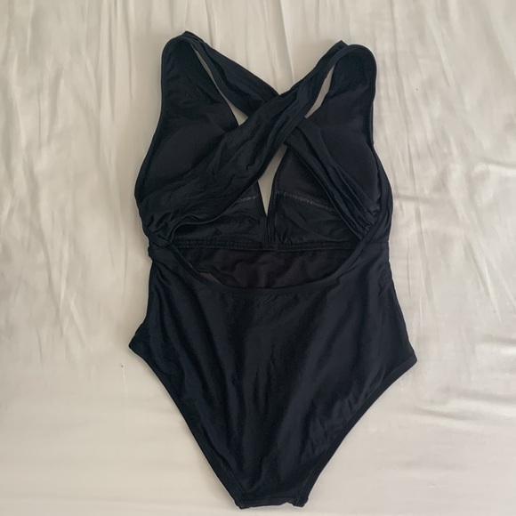 Sea Angel black deep V one piece bathing suit - Picture 2 of 4